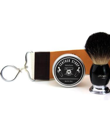 Vintage Shaving Set for Men | HARYALI LONDON | Straight Razor Badger Hair Brush & Leather Strop - Buy Online on GoSupps.com