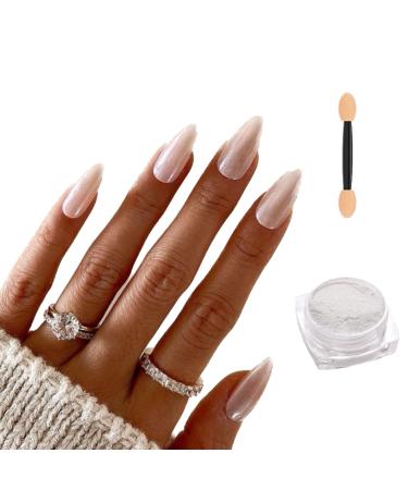 VIRAL TIKTOK TRENDING Glazed Donut Pearl Chrome Nail Powder with Applicator Brush To Achieve Hailey Bieber Nails Chrome Glitter Powder for Nail Art Design - Buy Online on GoSupps.com