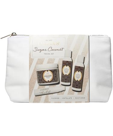 LaLicious Sugar Coconut Travel Set | Whipped Sugar Scrub Shower Gel Body Butter & Oil in Luxe Makeup Bag - Perfect Gift for Skincare Lovers - Buy Online on GoSupps.com
