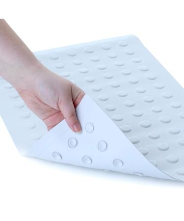 SlipX Solutions Durable Rubber Safety Mat 22 x 14, Feel Safe and Surefooted in Your Bath or Shower, Extra Grippy Surface Texture and Over 100 Power Grip Suction Cups, Machine Washable, White White Medium 14x22