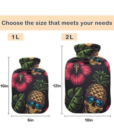 Naanle Hawaii Flower Skull Heat Flashing Transparent Hot Water Bottle - 1L Hand/Foot Warmer for Pain Relief & Cold Therapy - Buy Online on GoSupps.com