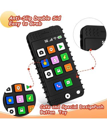 FFTROC Silicone Smart Phone Teething Toy for Babies 6-12 Months - Black - Buy Online on GoSupps.com