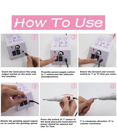 Fantexy Electric Nail Drill Machine Set - Professional 20000 RPM Nail File for Manicure Pedicure, Acrylic Nails, Gel Glazing - Home Salon Use - White - Buy Online on GoSupps.com
