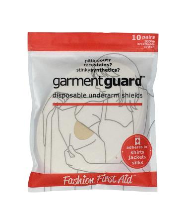 Garment Guard: The Original Disposable Adhesive COTTON Underarm Sweat Pads, Unisex to Prevent Armpit Stain (10 pairs, Beige)