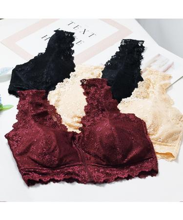 Buy Ltddzz Large Pointed Mastectomy Bra - Front Zipper Wireless Medium Red with Prosthesis Pockets | International Shipping - Buy Online on GoSupps.com