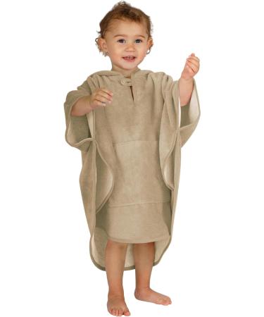 Normani Children's Bath Poncho - Cotton Hooded Towel for Toddlers | Beige Bathrobe 55x70 cm - Perfect for Kids' Bath Time - Buy Online on GoSupps.com