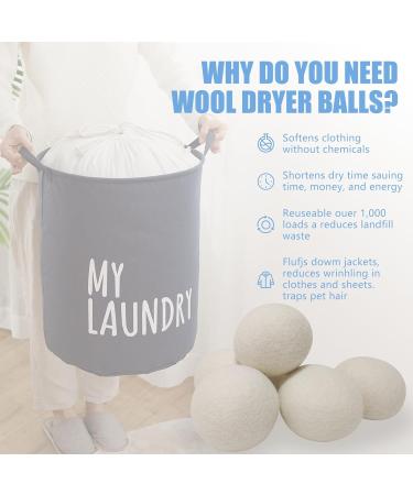 Natural Wool Dryer Balls - Eco-Friendly Fabric Softener Reusable Reduces Wrinkles & Drying Time - Buy Online on GoSupps.com