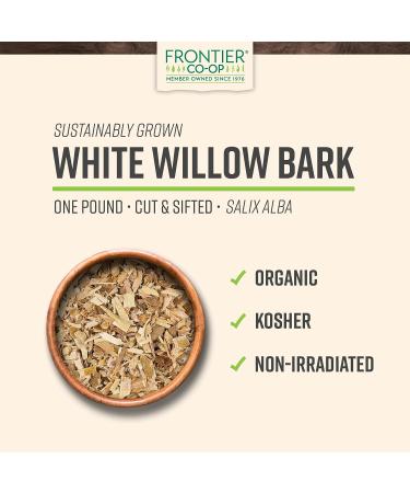 Frontier Co-op Organic White Willow Bark 1lb - Cut & Sifted | Pure and Natural - Buy Online on GoSupps.com