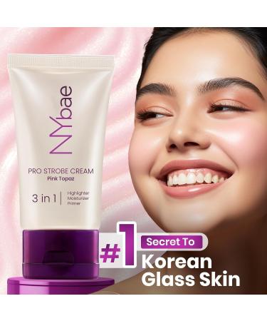 ny-Bae PRO. Strobe Cream - Pink Topaz (30g) | Primer + Highlighter + Moisturizer | Flawless Dewy Makeup | Glowing Korean Skin | Instant Radiance | Illuminating & Glowing Makeup Base - Buy Online on GoSupps.com