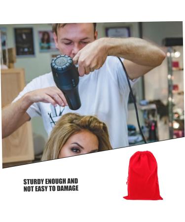 WOONEKY 3pcs Hair Dryer Storage Bag Travel Makeup Bag Organizer Blow Dryer for Curly Hair Red Flannel - Buy Online on GoSupps.com