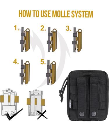 Oneigris Tactical Hip Pocket EDC Bag - Waterproof Molle Belt Pocket for Camping Hiking & Cycling - Black - Buy Online on GoSupps.com