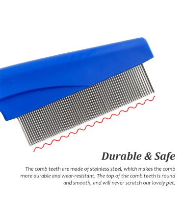 Zenvaly Pet Flea Comb - Effective Tear Stain & Lice Remover for Cats & Dogs - Blue | International Shipping Available - Buy Online on GoSupps.com