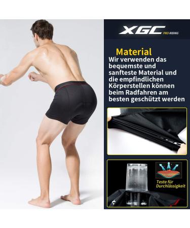 XGC Mens Cycling Shorts with 4D Gel Seat Pad | Breathable Elastic Cycling Underpants & Pants - High Density Black - Buy Online on GoSupps.com