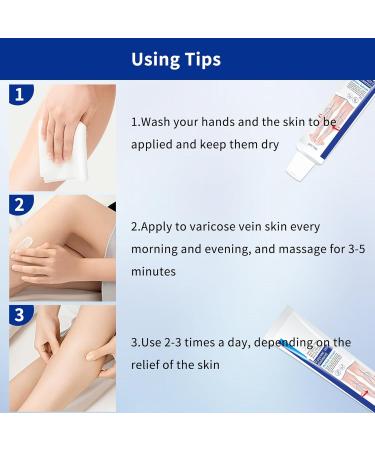 KONGDY Varicose Vein Cream 2 Counts Varicose Veins Improves Blood Circulation Veins Soothing Skin Cream for Legs - Buy Online on GoSupps.com