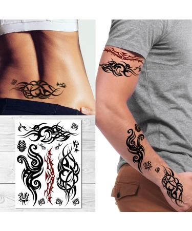 Supperb Tribal Temporary Tattoos - Bold Tribal Swirls | High-Quality Body Art - Buy Online on GoSupps.com
