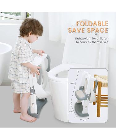 JASSONE Potty Training Seat Toddler Step Stool 2 in 1 Toilet for Kids - Grey, Anti-Slip Pad, Splash Guard - Boys Girls Potty Training - Buy Online on GoSupps.com