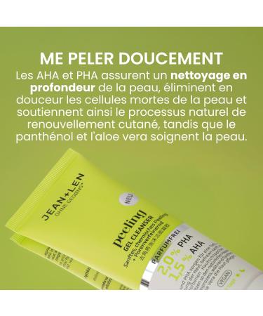 Jean & Len Peeling Gel Cleanser id al pour tous les types de peau lib re la peau en douceur des cellules mortes Peeling chimique sans parfum Gel nettoyant v g talien 125 ml 125 ml (Lot de 1) - Buy Online on GoSupps.com