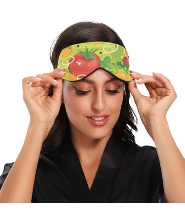 Haskirky Light Blocking Eye Mask - Breathable & Adjustable for Adults | Ideal for Travel, Yoga, Meditation, Office, Deep Sleep | Comfortable & Smooth | Tomato Vegetable Goodies - Buy Online on GoSupps.com