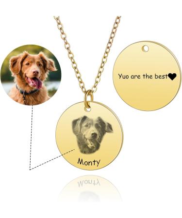Memediy Personalized Pet Necklace - Engraved Portrait & Name - Stainless Steel Pendant for Men & Women - Custom Pet Memory Jewelry - Buy Online on GoSupps.com
