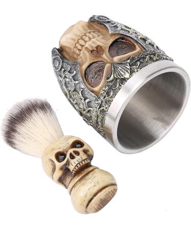 Premium Stainless Steel Razor Brush & Beard Shell Set | Men's Grooming Kit for Salon & Home - Buy Online on GoSupps.com