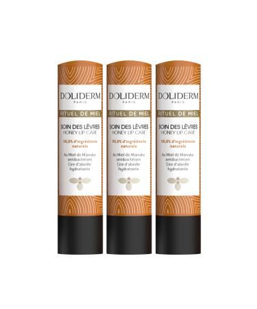 Doliderm Honey Lip Balm Nourishing Lip Care with Manuka Honey Shea Butter Castor Oil and Jojoba Oil 98.8% Natural Ingredients
