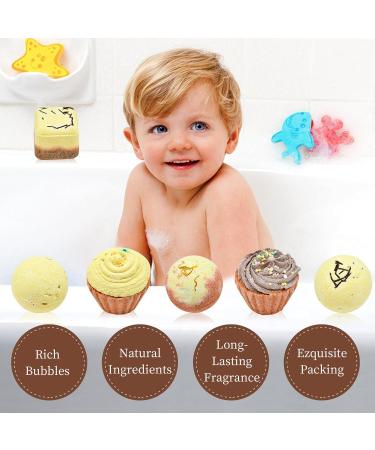 6 Pieces Dessert Bath Bombs Gift Set Assorted Spa Fizzies with Natural Essential Oils Handmade Cupcake Cake and Sprinkle Topped Bath Balls for Relaxation Birthday or Mother's Day Gifts for Women Chocolate - Buy Online on GoSupps.com