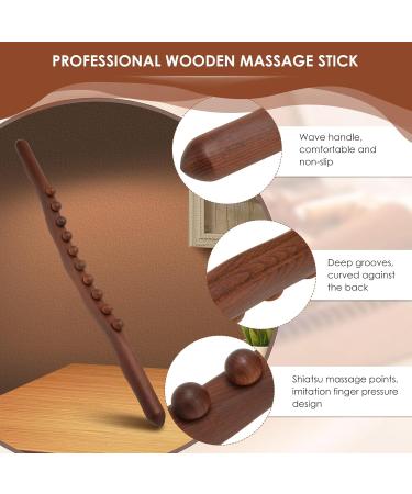 Health Acupuncture Massage Tab - Relaxing Muscle-Friendly Massage Stick for Foot Hand Back Belly Shoulder | Wooden Scraper & Roller for Optimal Relaxation - Buy Online on GoSupps.com