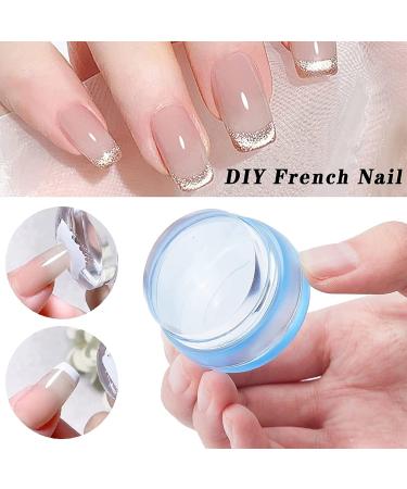 Niceneeded 4PC Nail Art Stamper Kit - Transparent Jelly Stamper Double Silicone Heads Blue Soft Stamp with Lid for Perfect Nail Designs - Buy Online on GoSupps.com