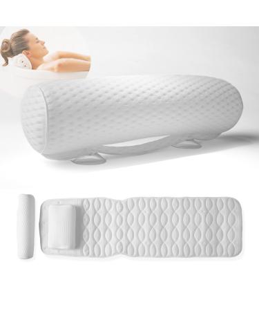 Luxurious Full Body Bath Pillow - Supple Air Mesh Bath Pillows for Tub Neck and Back Support - X-Large 53" with Padded Headrest & Lumbar Cushion
