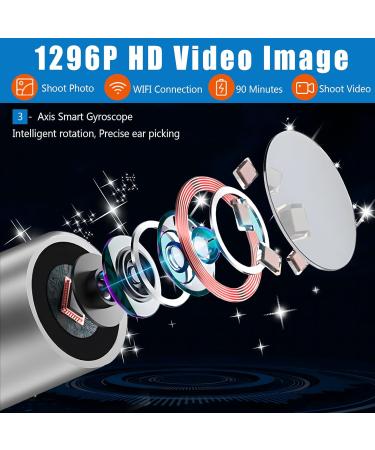 Buy Ear Wax Removal Tool with 1296P HD Camera & LED Lights | Waterproof Ear Cleaner Kit | 6 Silicone Ear Spoons - International Shipping Available - Buy Online on GoSupps.com