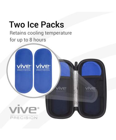 Vive Precision Insulin Travel Case - Diabetic Supplies Cooler Bag with Ice Pack - Insulated Storage Organizer in Gray - Buy Online on GoSupps.com
