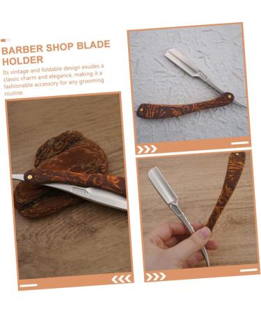Minkissy 3-in-1 Folding Knife Razor - Stainless Steel Straight Shave Razor & Blade Holder for Men | Old-Fashioned Wood Design | Ideal for Daily Use & Hairdressers - Buy Online on GoSupps.com