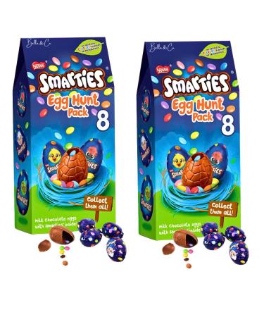 2x Smarties Easter Eggs Hunt Gift Box | Easter Eggs Chocolate | Chocolate Easter Egg 2023 | Creme Eggs | Perfect for Egg Hunt | Chocolate Gifts | Thank You Gifts | Easter Party | 140g
