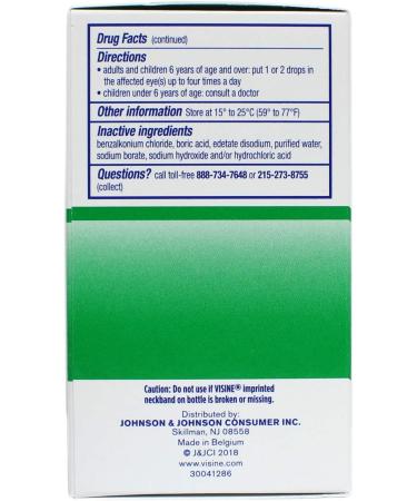 Visine 10.350-A Eye Allergy Relief Antihistamine Redness Reliever Eye Drops Twin Pack - 1 oz - Buy Online on GoSupps.com