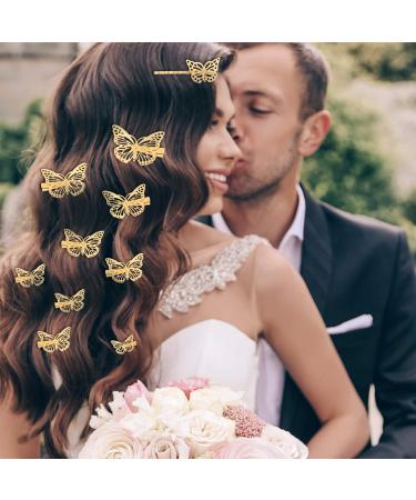 24 Piece Metallic Butterfly Hair Clips for Women and Girls - Gold, 2 Styles & Sizes - Hair Accessories for Weddings and Brides - Buy Online on GoSupps.com