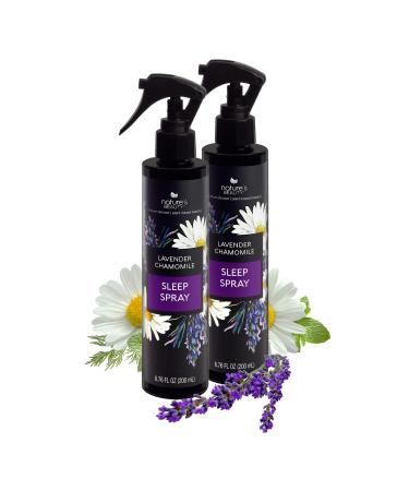 Nature's Beauty Lavender Chamomile Sleep Spray | Sleep Well with Lavender Room + Pillow Spray Made with Jojoba, Coconut + Moringa Seed Oils - 2-Pack