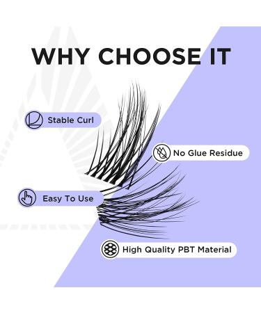 BEYELIAN Cluster Lashes 48 Individual False Eyelashes Extension - Style 5 0.07 12mm Clear Band | Natural Look, Reusable, Luxury Quality - Buy Online on GoSupps.com