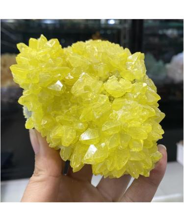 Crystal Hole Crystals 1pc Natural Rough Stone Crystal Cluster Raw Rough Yellow Bulk Native Sulfur Solid Rock Sulfur for Home Decoration 10-12CM Crystal Hole - Buy Online on GoSupps.com
