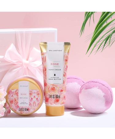 Spa Luxetique 12pcs Rose Bath Gift Set for Women - Luxury Spa Set with Bubble Bath, Body Lotion, Hand Cream - Perfect Gifts for Mom, Thank You Gifts - Buy Online on GoSupps.com