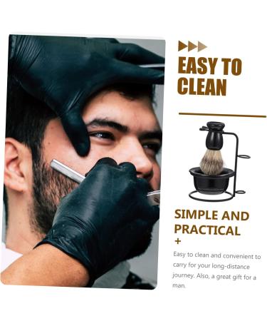 Angoily Men's Beard Care Set with Metal Stand | Professional Shaving Bowl & Brush | Complete Shaving Accessories for Men - Buy Online on GoSupps.com