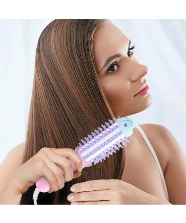 Buy Mini Curling Iron Brush - Compact Heated Round Brush for Volumizing & Curls | Travel Size for Short & Medium Hair - Purple - Buy Online on GoSupps.com