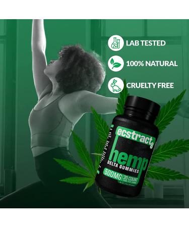 Hemp Gummies Delta Premium 500mg High Potency - 25 Fruity Gummy Bears for Stress Relief, Inflammation, Pain & Restful Sleep - Peach Bliss - Buy Online on GoSupps.com