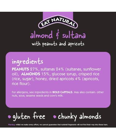 Eat Natural Bars |20 Assorted Fruit & Nut Cereal Bars Multipack |7x Almond & Sultana 7x Almond & Apricot 6x Cranberries & Macadamias Gluten Free Snack Bars | Natural Ingredients | Sold by EPL - Buy Online on GoSupps.com
