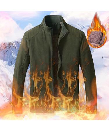 Hanxiulin Men's Oversized Warm Plush Jacket - Winter Parka & Casual Sweat Fleece Coat in 3XL Green - Buy Online on GoSupps.com