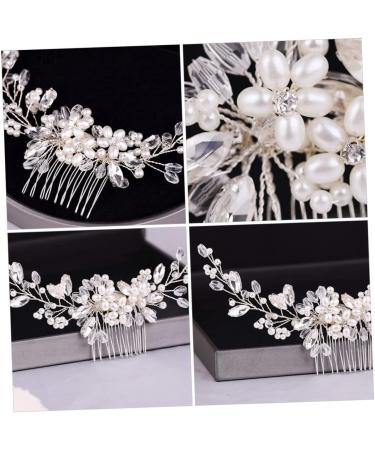 DOITOOL Pearl Comb Hairpin Comb Pearl Hair Pin Bridal Side Hair Comb Decorative Hair Combs Crystal Headpiece Rhinestone Bobby Pins Bride Hair Comb White Wedding Hair Accessories - Buy Online on GoSupps.com