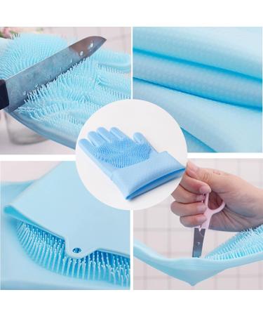 Xfly Pet Grooming Gloves & Nursing Shoes Silicone Brush for Cats & Dogs Hangable Design for Bathing & Massaging (Blue) - Buy Online on GoSupps.com