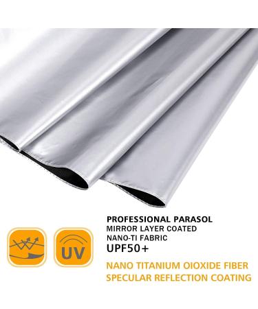 Prospo 68 Golf Umbrella | UV Protection, Extra Large, Auto Open, Windproof - Silver/Black - Buy Online on GoSupps.com