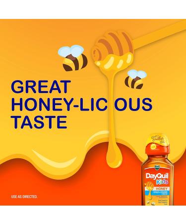 Vicks DayQuil Kids Cold and Cough + Mucus Relief with Real Honey 8oz - Ages 6+, Great Taste - Buy Online on GoSupps.com