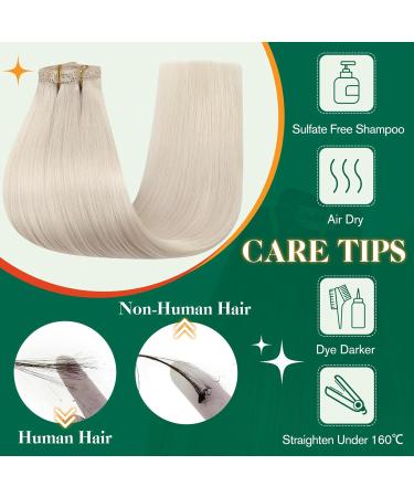 Easyouth 14 Inch Blonde Clip-In Hair Extensions - Real Remy Hair 5pcs 70g #1000 - Smooth & Natural Volume - Buy Online on GoSupps.com