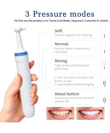 Akizbeir Electric Tooth Polisher + 5 Replacement Heads | Teeth Whitening Cleaning Kit | Dental Tartar Remover for People and Pets - Buy Online on GoSupps.com